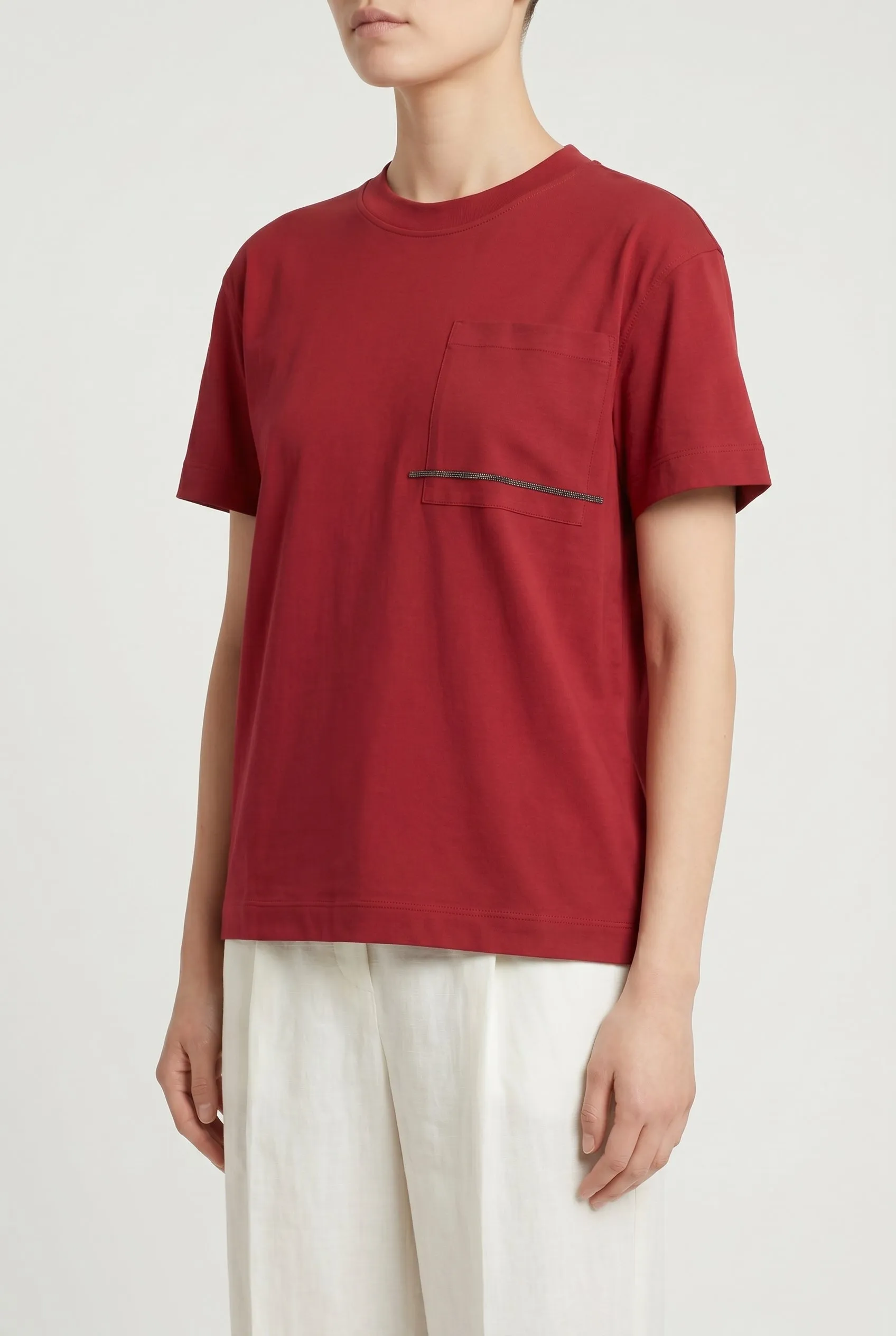 BRUNELLO CUCINELLI WOMEN'S RED RELAXED COTTON SHIRT sold by Lord & Taylor product image thumbnail 4