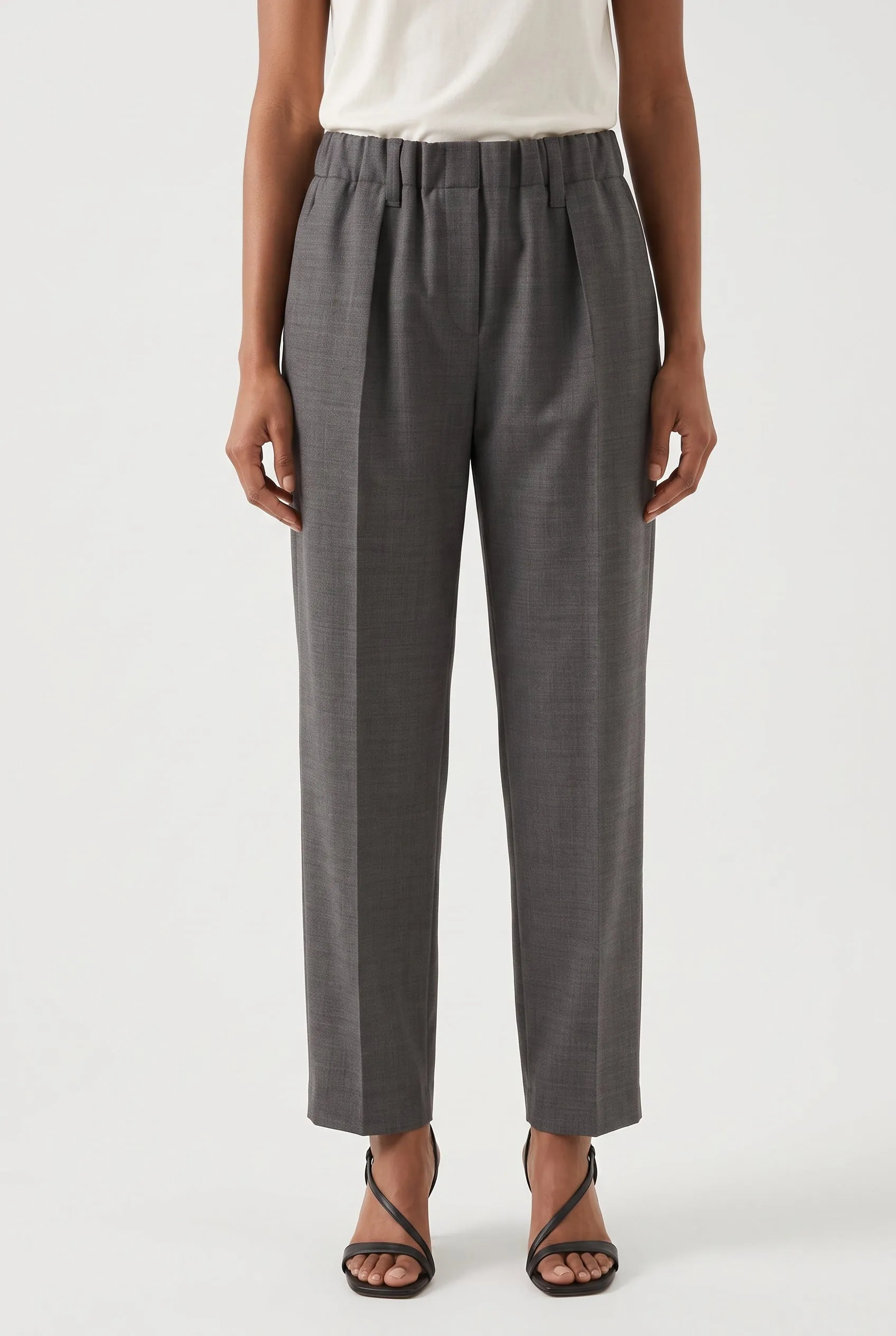 BRUNELLO CUCINELLI WOMEN'S GREY WOOL RELAXED TROUSERS sold by Lord & Taylor