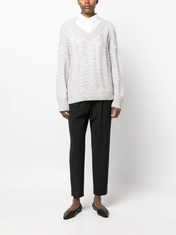 BRUNELLO CUCINELLI WOMEN'S BLACK WOOL TAPERED TROUSERS sold by Lord & Taylor product image thumbnail 2