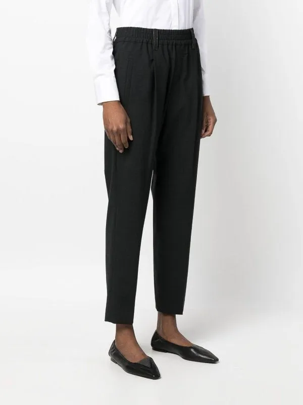 BRUNELLO CUCINELLI WOMEN'S BLACK WOOL TAPERED TROUSERS sold by Lord & Taylor product image thumbnail 4