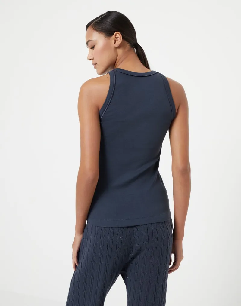 BRUNELLO CUCINELLI WOMEN'S DARK BLUE SLEEVELESS SHIRT sold by Lord & Taylor product image thumbnail 2
