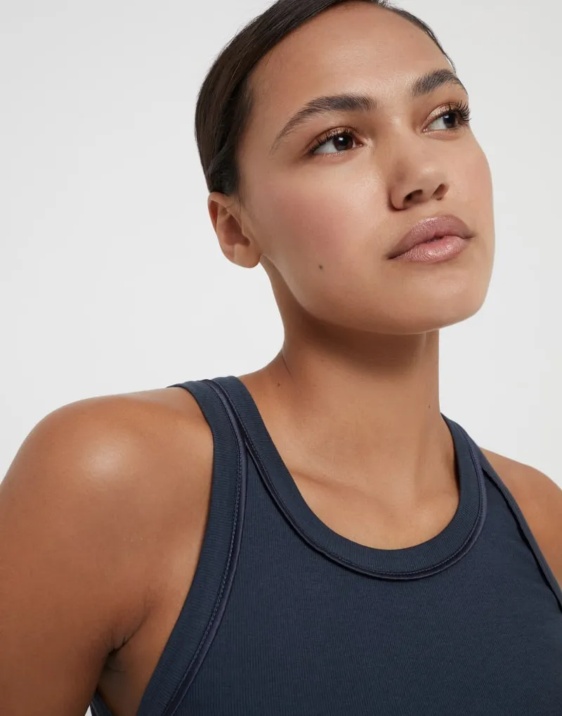 BRUNELLO CUCINELLI WOMEN'S DARK BLUE SLEEVELESS SHIRT sold by Lord & Taylor product image thumbnail 3