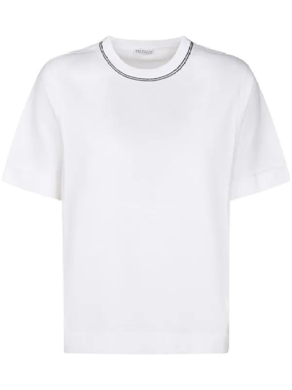 BRUNELLO CUCINELLI WOMEN'S WHITE RELAXED COTTON SHIRT made by Brunello Cucinelli