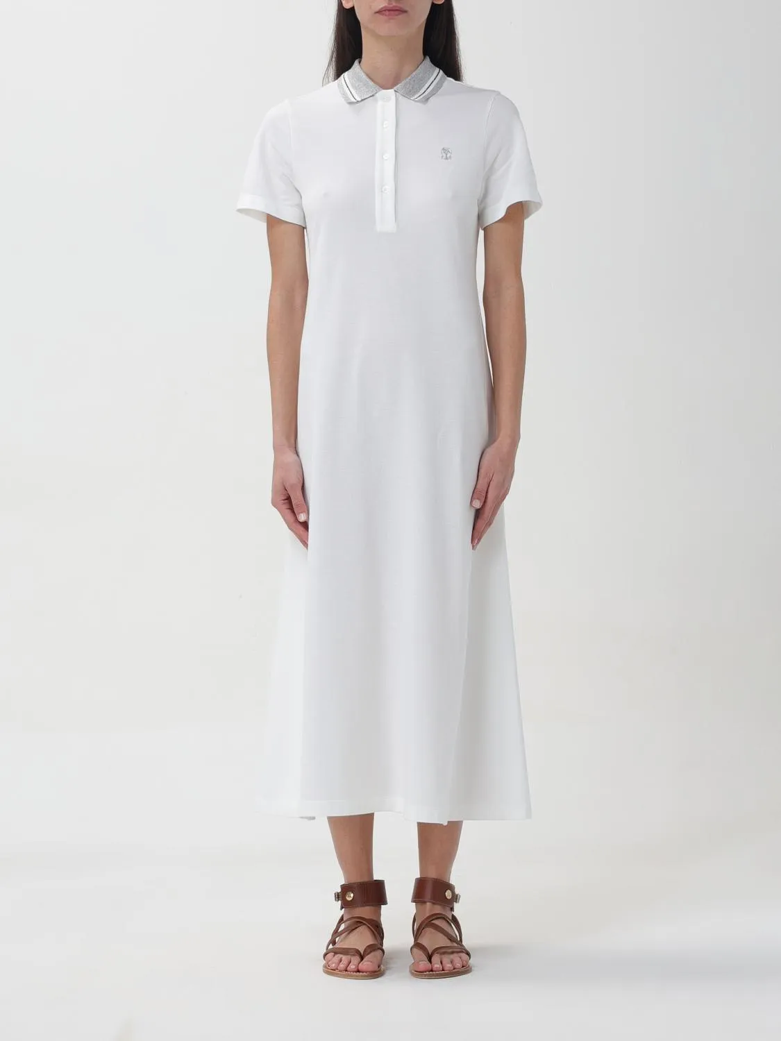 BRUNELLO CUCINELLI WOMEN'S WHITE POLO COLLAR DRESS sold by Lord & Taylor