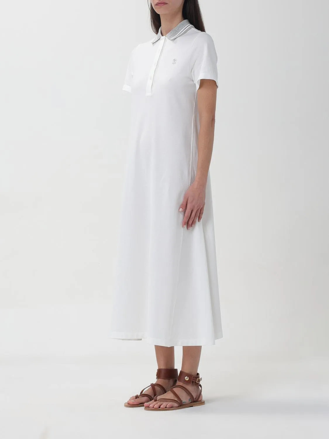 BRUNELLO CUCINELLI WOMEN'S WHITE POLO COLLAR DRESS sold by Lord & Taylor product image thumbnail 3