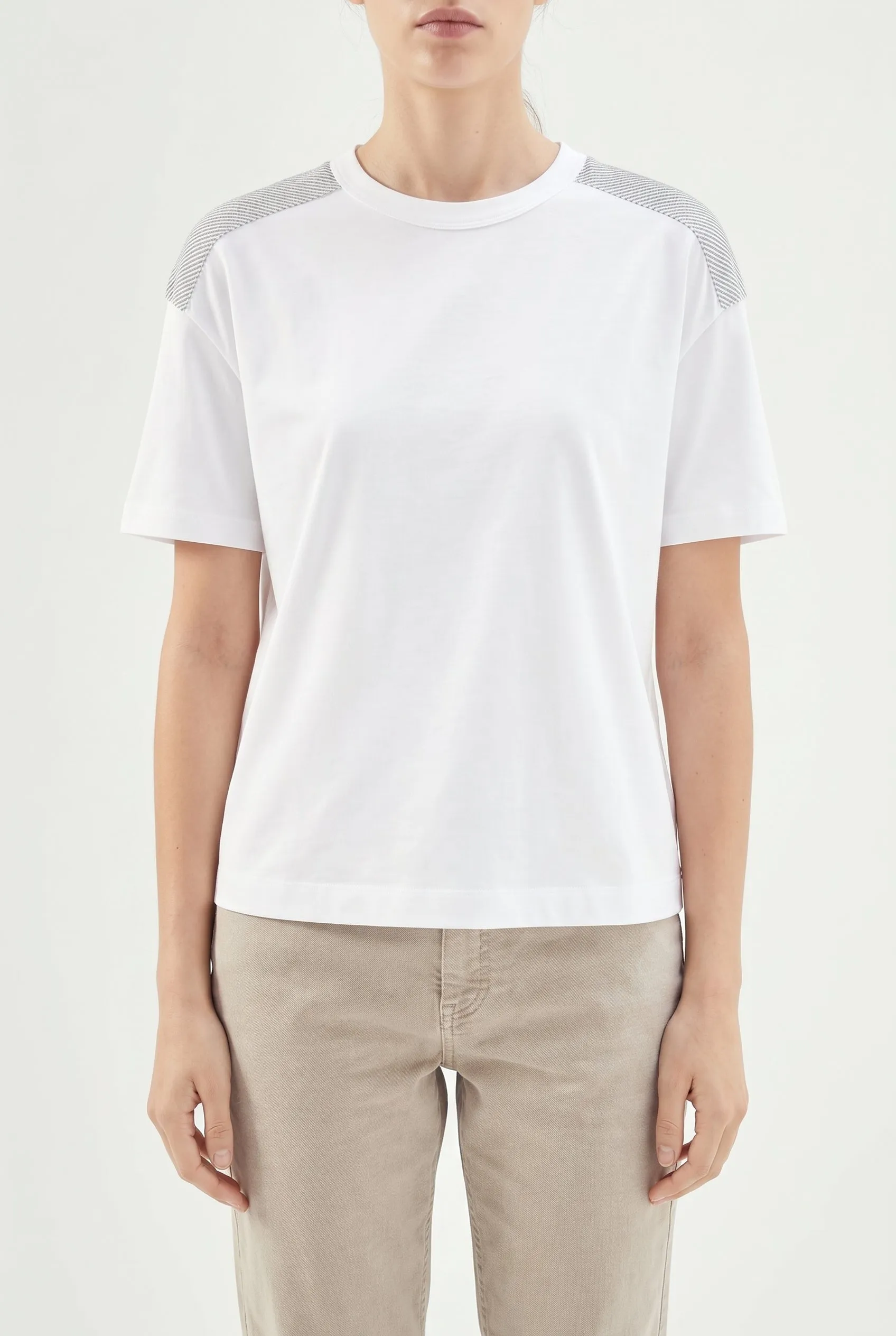 BRUNELLO CUCINELLI WOMEN'S WHITE SHORT SLEEVE SHIRT sold by Lord & Taylor