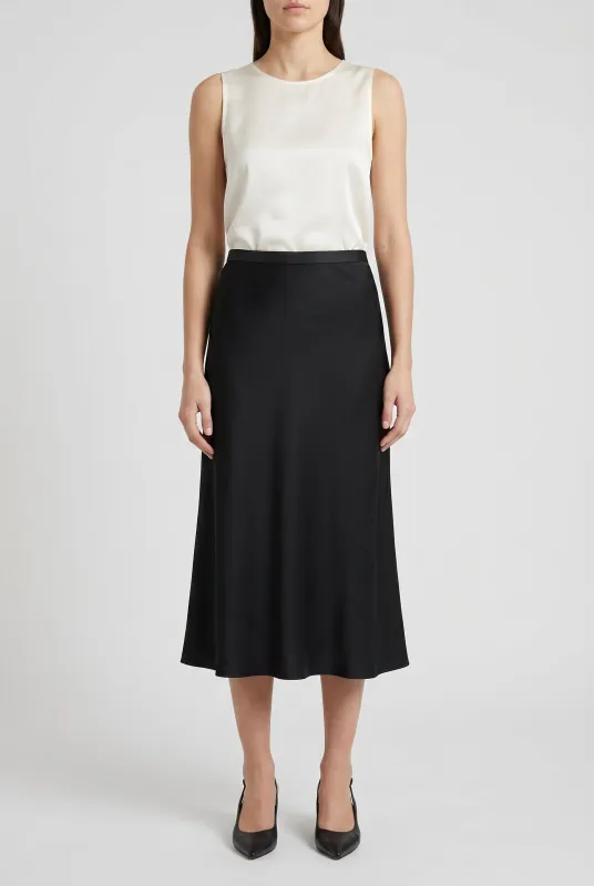 BRUNELLO CUCINELLI WOMEN'S BLACK SILK BLEND MIDI SKIRT made by Brunello Cucinelli