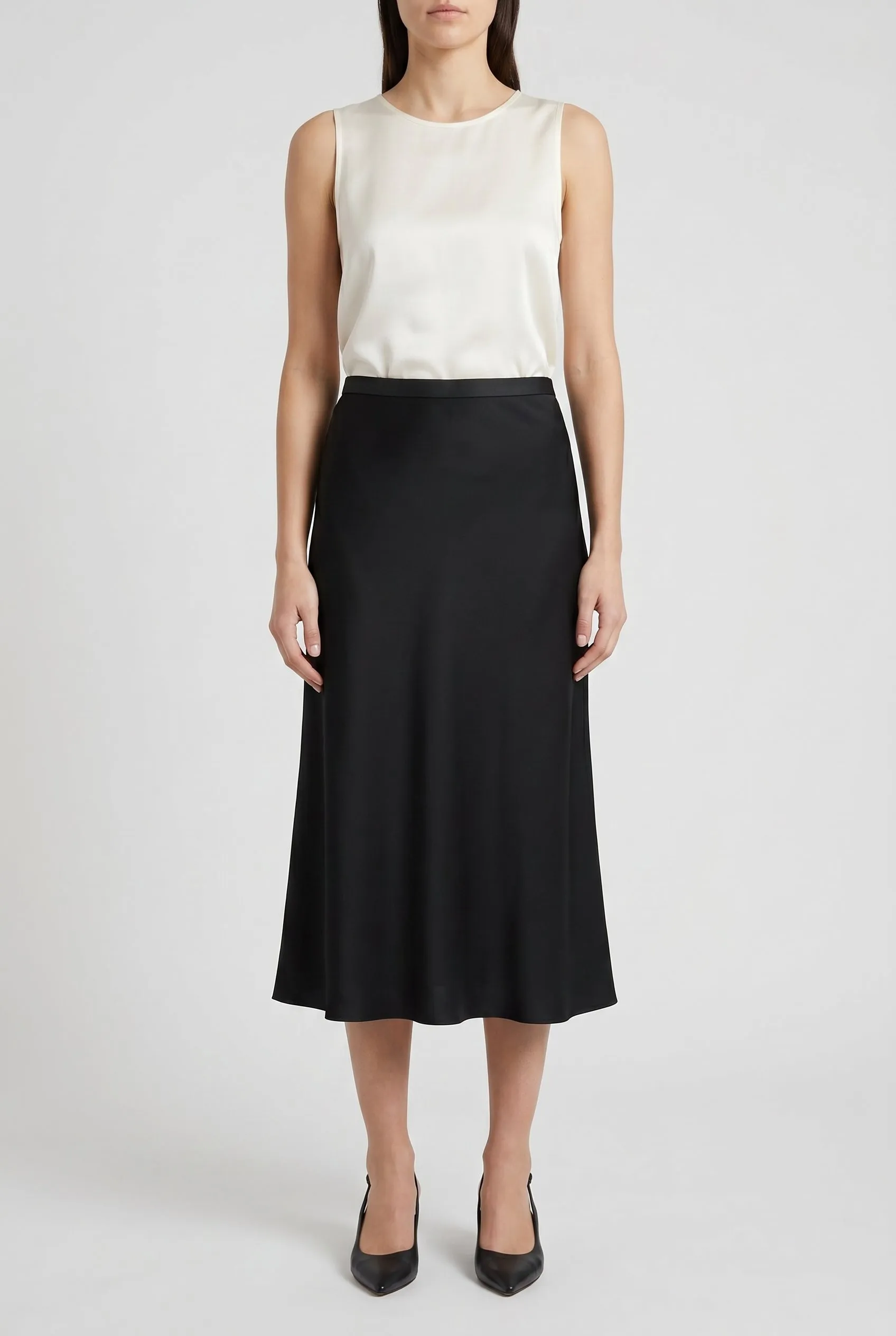 BRUNELLO CUCINELLI WOMEN'S BLACK SILK BLEND MIDI SKIRT sold by Lord & Taylor