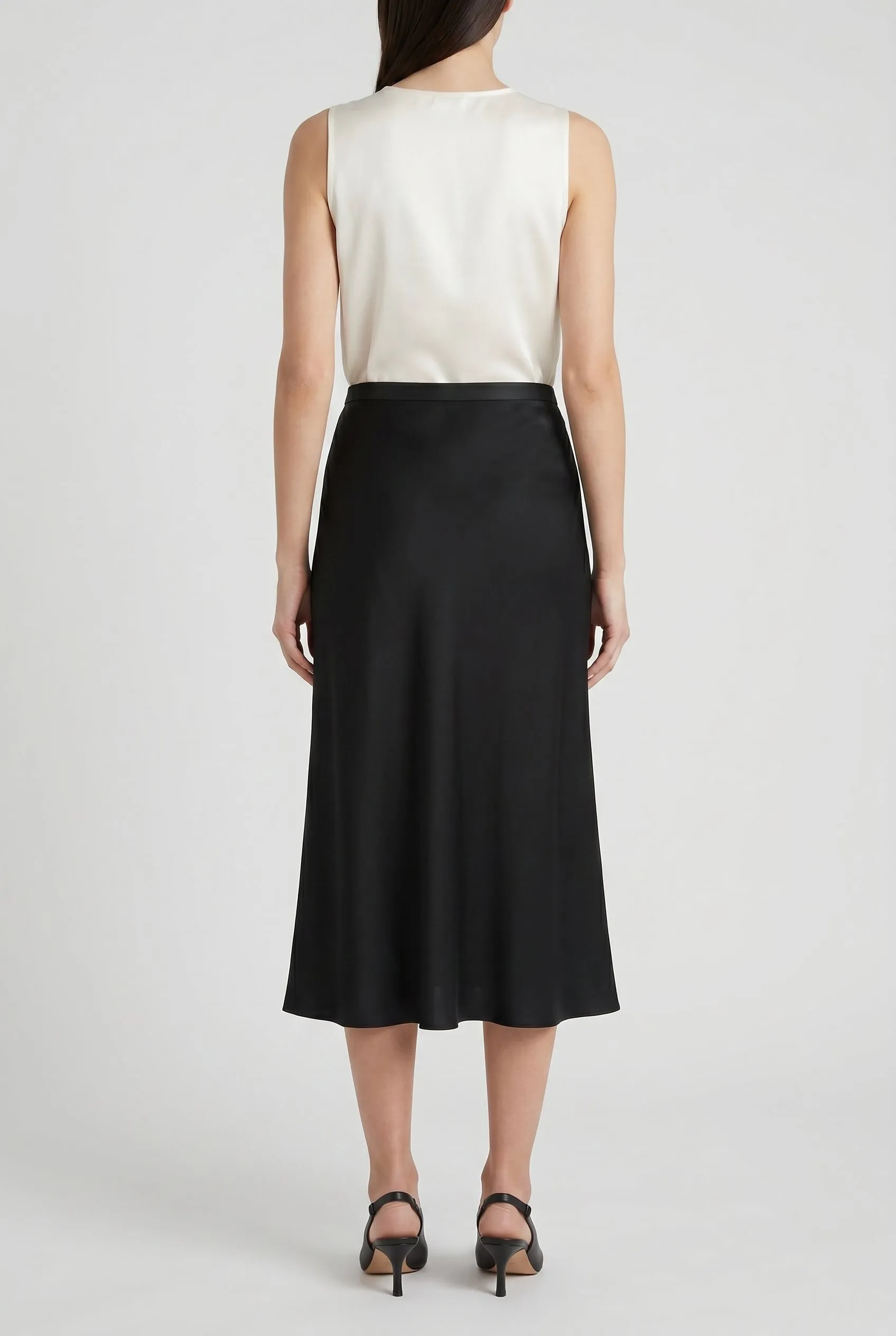 BRUNELLO CUCINELLI WOMEN'S BLACK SILK BLEND MIDI SKIRT sold by Lord & Taylor product image thumbnail 2