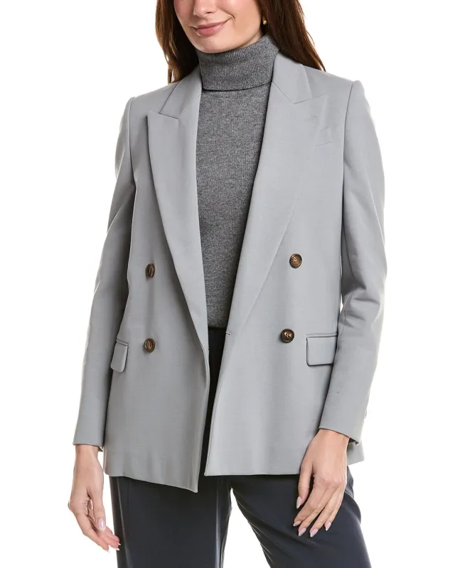BRUNELLO CUCINELLI WOMEN'S LIGHT GREY DOUBLE BREASTED BLAZER made by Brunello Cucinelli