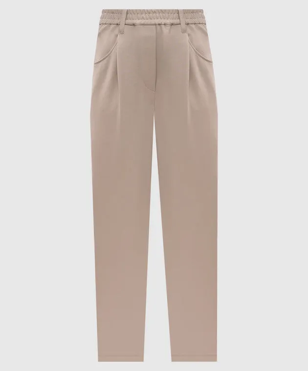 BRUNELLO CUCINELLI WOMEN'S BEIGE RELAXED COTTON PANTS sold by Lord & Taylor product image thumbnail 3