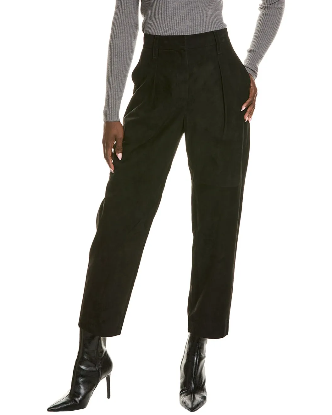 BRUNELLO CUCINELLI WOMEN'S BLACK TAPERED HIGH WAIST TROUSERS sold by Lord & Taylor product image thumbnail 4