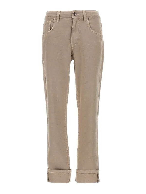 BRUNELLO CUCINELLI WOMEN'S COFFEE CREAM STRAIGHT FIVE POCKET TROUSERS sold by Lord & Taylor product image thumbnail 4