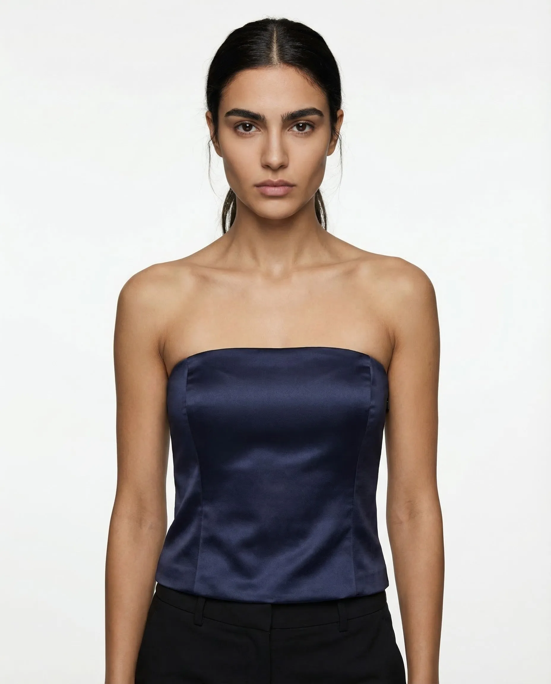 BRUNELLO CUCINELLI WOMEN'S NAVY STRAPLESS BUSTIER TOP sold by Lord & Taylor product image thumbnail 5