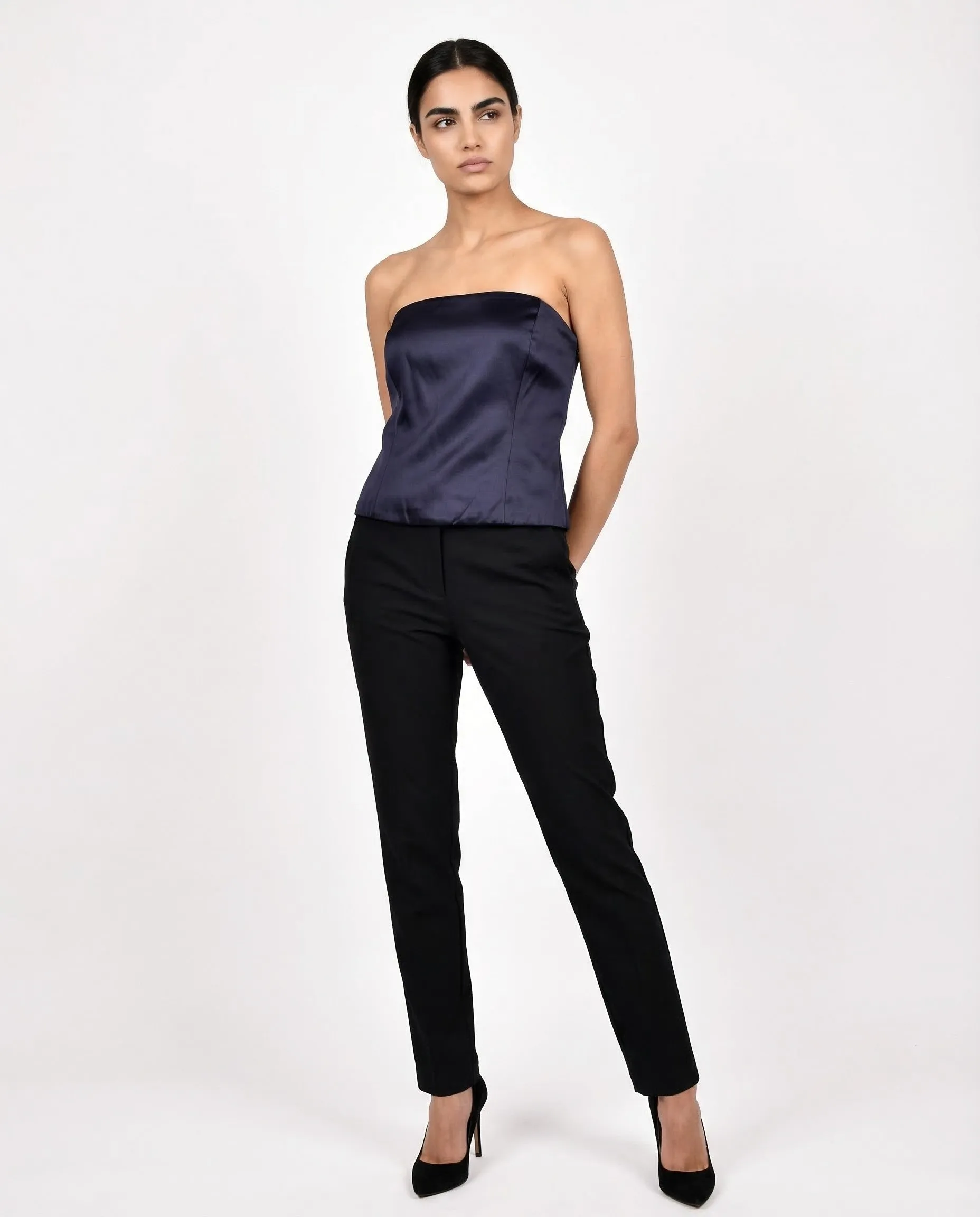 BRUNELLO CUCINELLI WOMEN'S NAVY STRAPLESS BUSTIER TOP sold by Lord & Taylor product image thumbnail 4