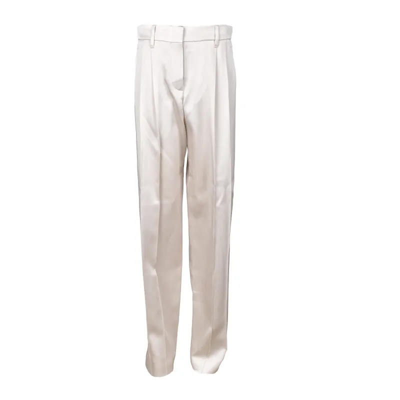 BRUNELLO CUCINELLI WOMEN'S CREAM TAILORED TROUSERS made by Brunello Cucinelli
