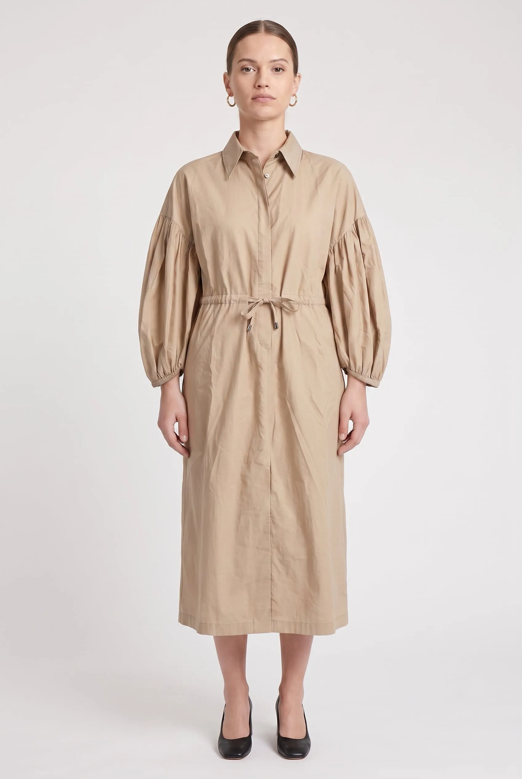BRUNELLO CUCINELLI WOMEN'S BEIGE GATHERED SLEEVE DRESS sold by Lord & Taylor product image thumbnail 2