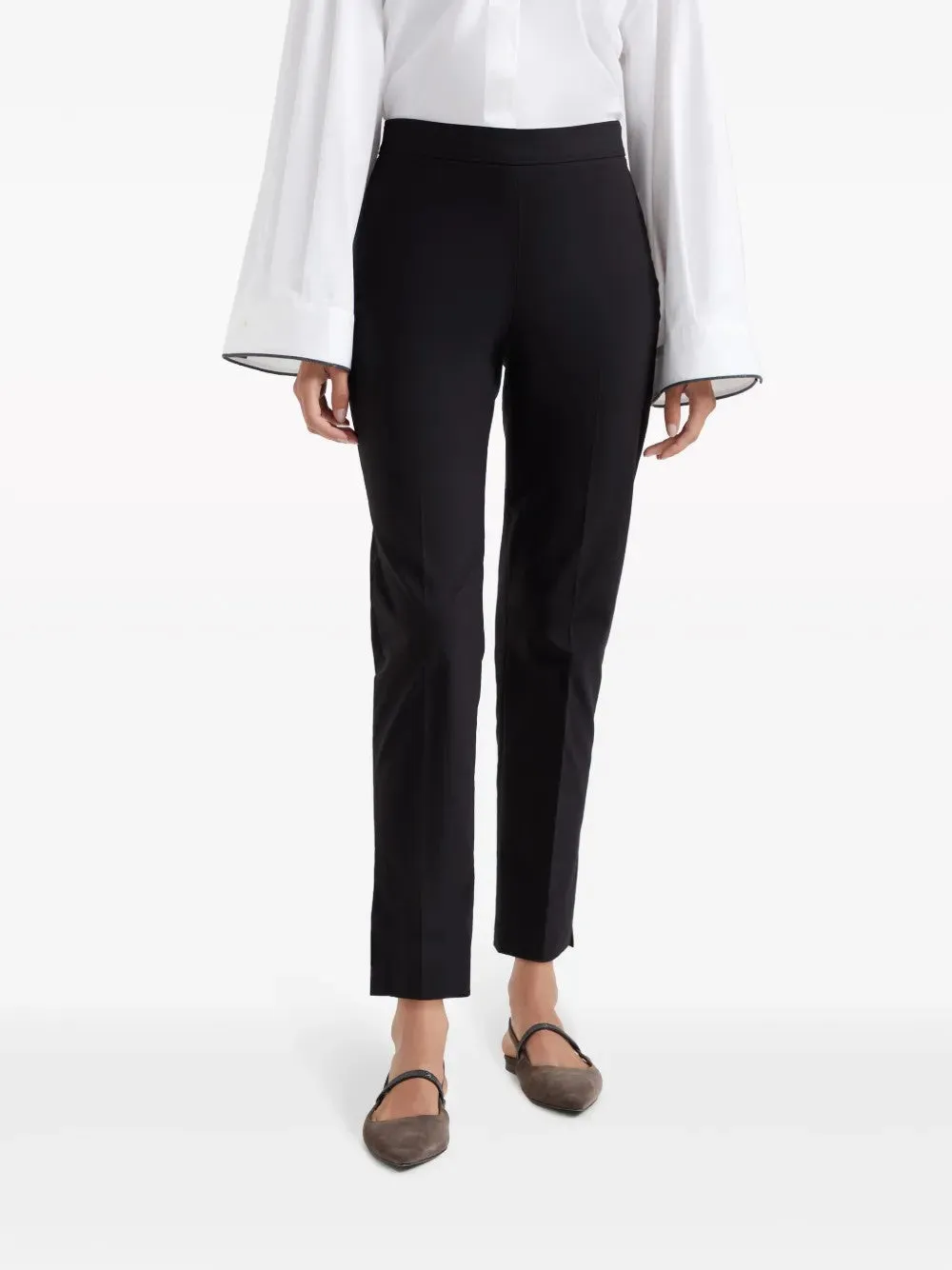 BRUNELLO CUCINELLI WOMEN'S BLACK TAILORED COTTON TROUSERS sold by Lord & Taylor product image thumbnail 2