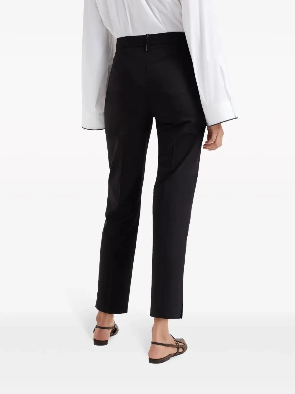 BRUNELLO CUCINELLI WOMEN'S BLACK TAILORED COTTON TROUSERS sold by Lord & Taylor product image thumbnail 3