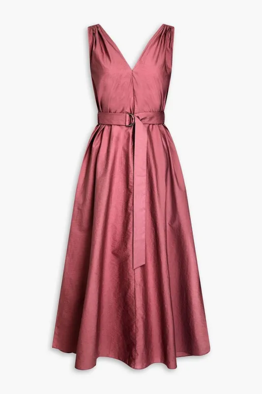 BRUNELLO CUCINELLI WOMEN'S DUSKY PINK BELTED DRESS made by Brunello Cucinelli