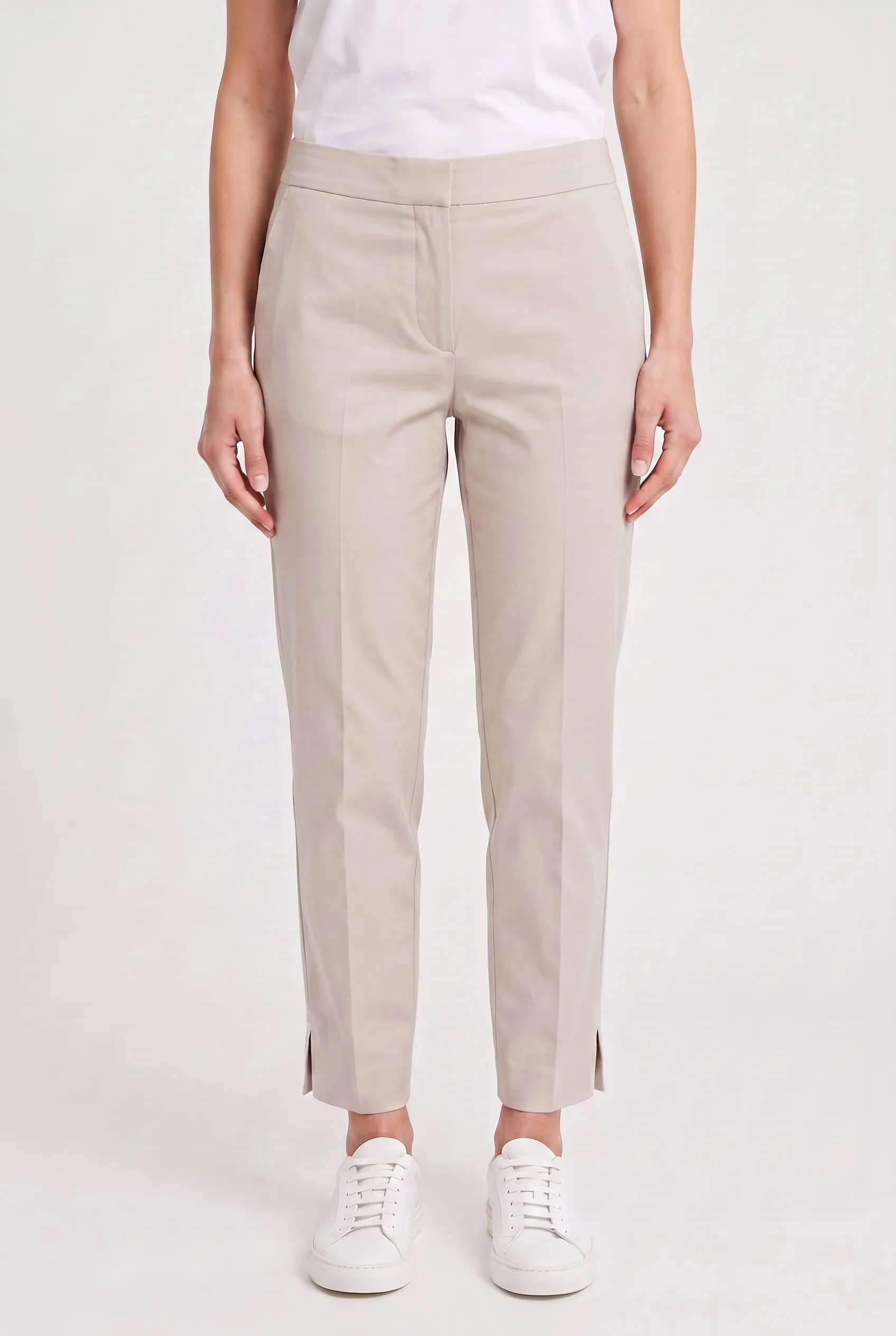 BRUNELLO CUCINELLI WOMEN'S BEIGE COTTON CROPPED TROUSERS sold by Lord & Taylor