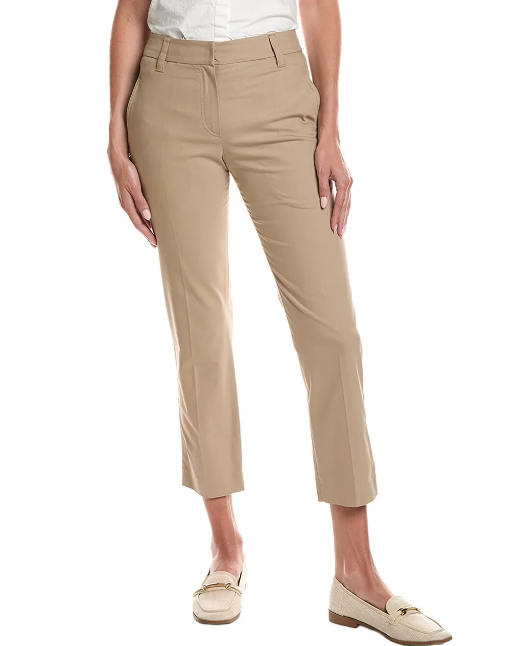 BRUNELLO CUCINELLI WOMEN'S BEIGE CROPPED COTTON TROUSERS sold by Lord & Taylor product image thumbnail 3
