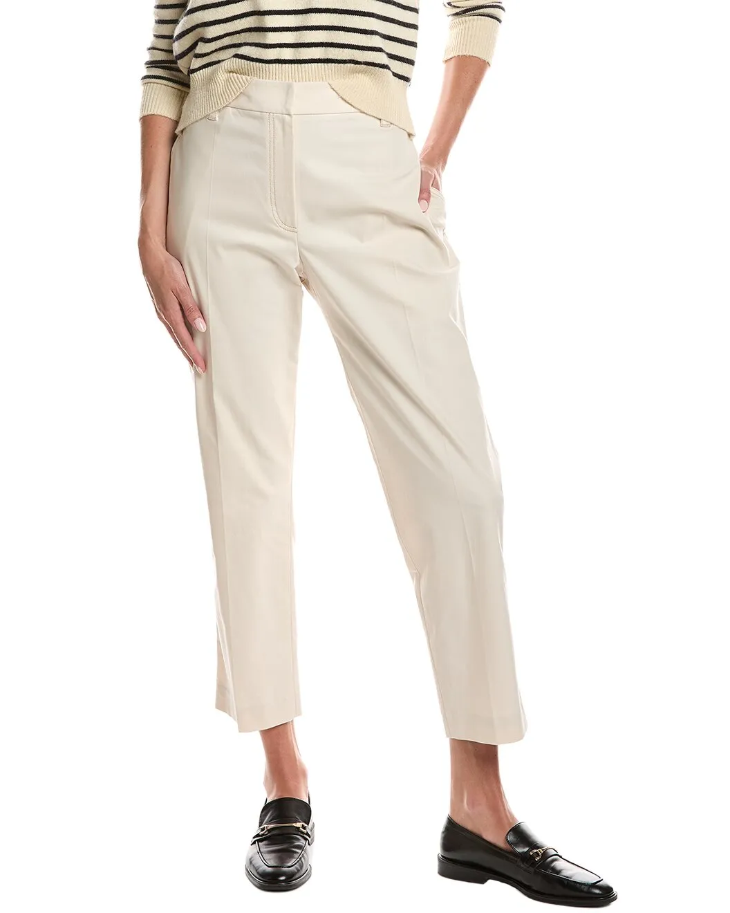 BRUNELLO CUCINELLI WOMEN'S OFF WHITE CROPPED TROUSERS sold by Lord & Taylor product image thumbnail 4
