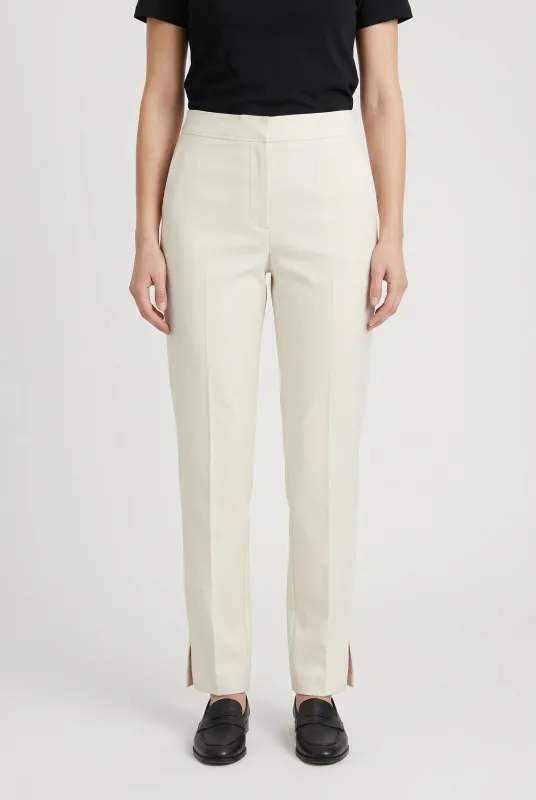 BRUNELLO CUCINELLI WOMEN'S OFF WHITE TAILORED TROUSERS made by Brunello Cucinelli