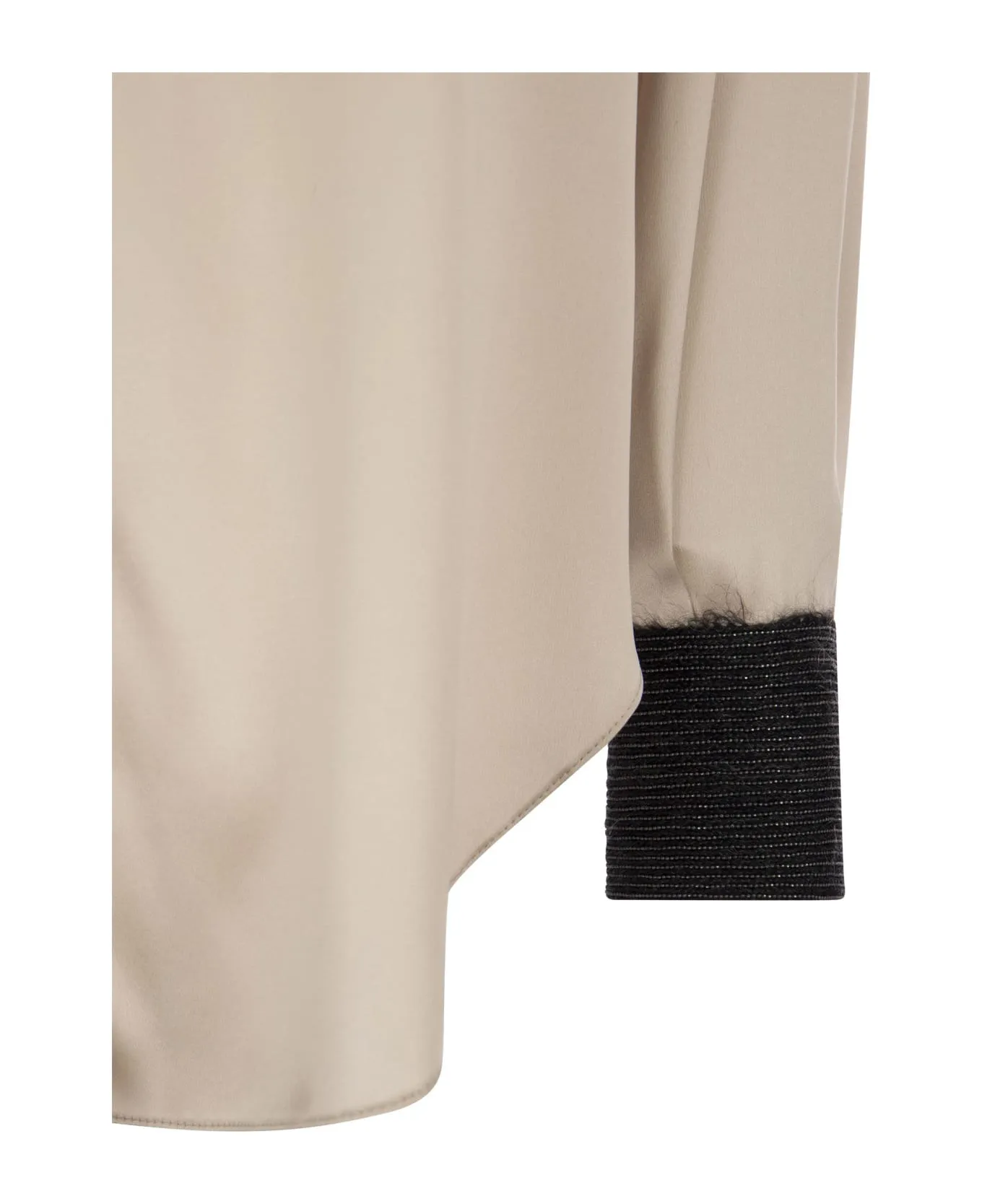 BRUNELLO CUCINELLI WOMEN'S BEIGE SILK CONTRAST SHIRT sold by Lord & Taylor product image thumbnail 2