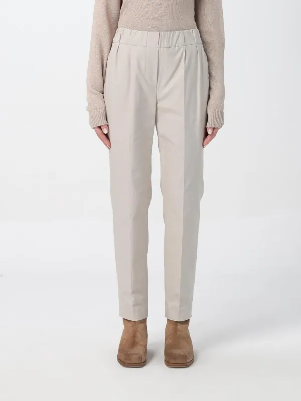 BRUNELLO CUCINELLI WOMEN'S LIGHT BEIGE TAILORED TROUSERS made by Brunello Cucinelli