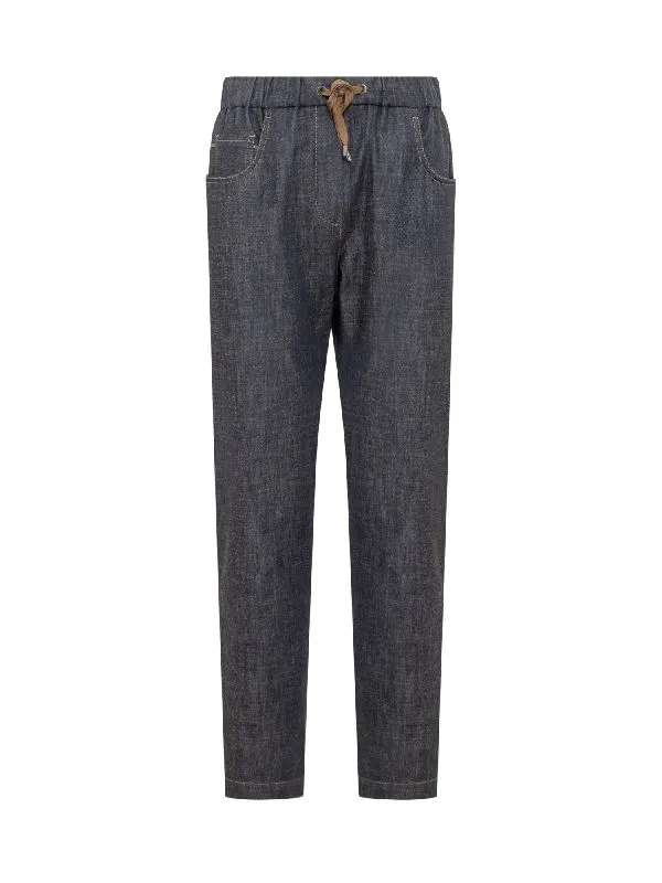 BRUNELLO CUCINELLI WOMEN'S DARK BLUE DENIM TROUSERS sold by Lord & Taylor product image thumbnail 2