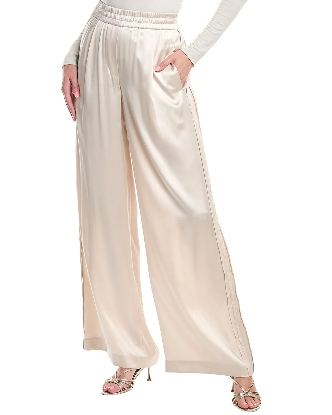 BRUNELLO CUCINELLI WOMEN'S IVORY WIDE LEG TROUSERS sold by Lord & Taylor product image thumbnail 3