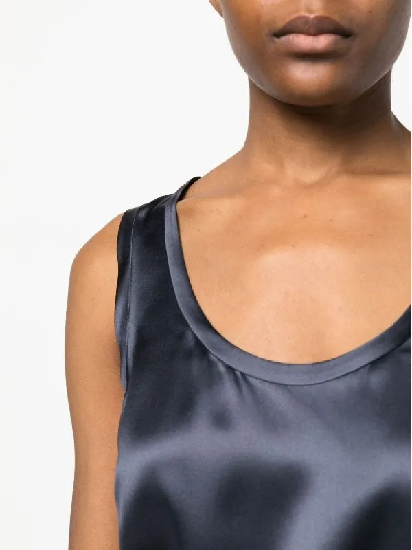 BRUNELLO CUCINELLI WOMEN'S DARK BLUE SILK TANK TOP sold by Lord & Taylor product image thumbnail 3
