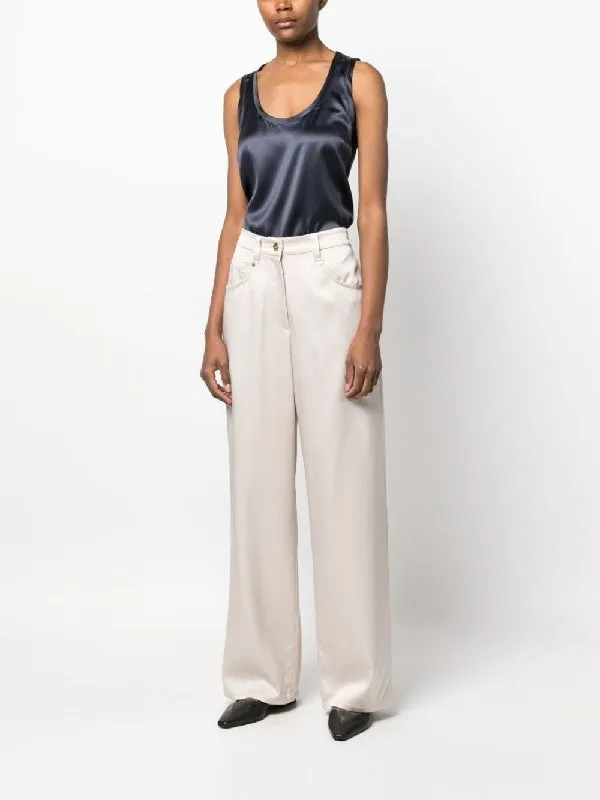 BRUNELLO CUCINELLI WOMEN'S DARK BLUE SILK TANK TOP sold by Lord & Taylor product image thumbnail 5