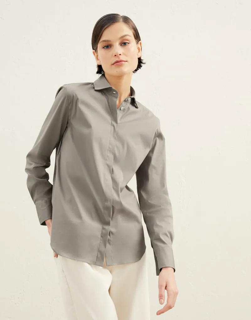 BRUNELLO CUCINELLI WOMEN'S LIGHT GREY CLASSIC SHIRT sold by Lord & Taylor product image thumbnail 4