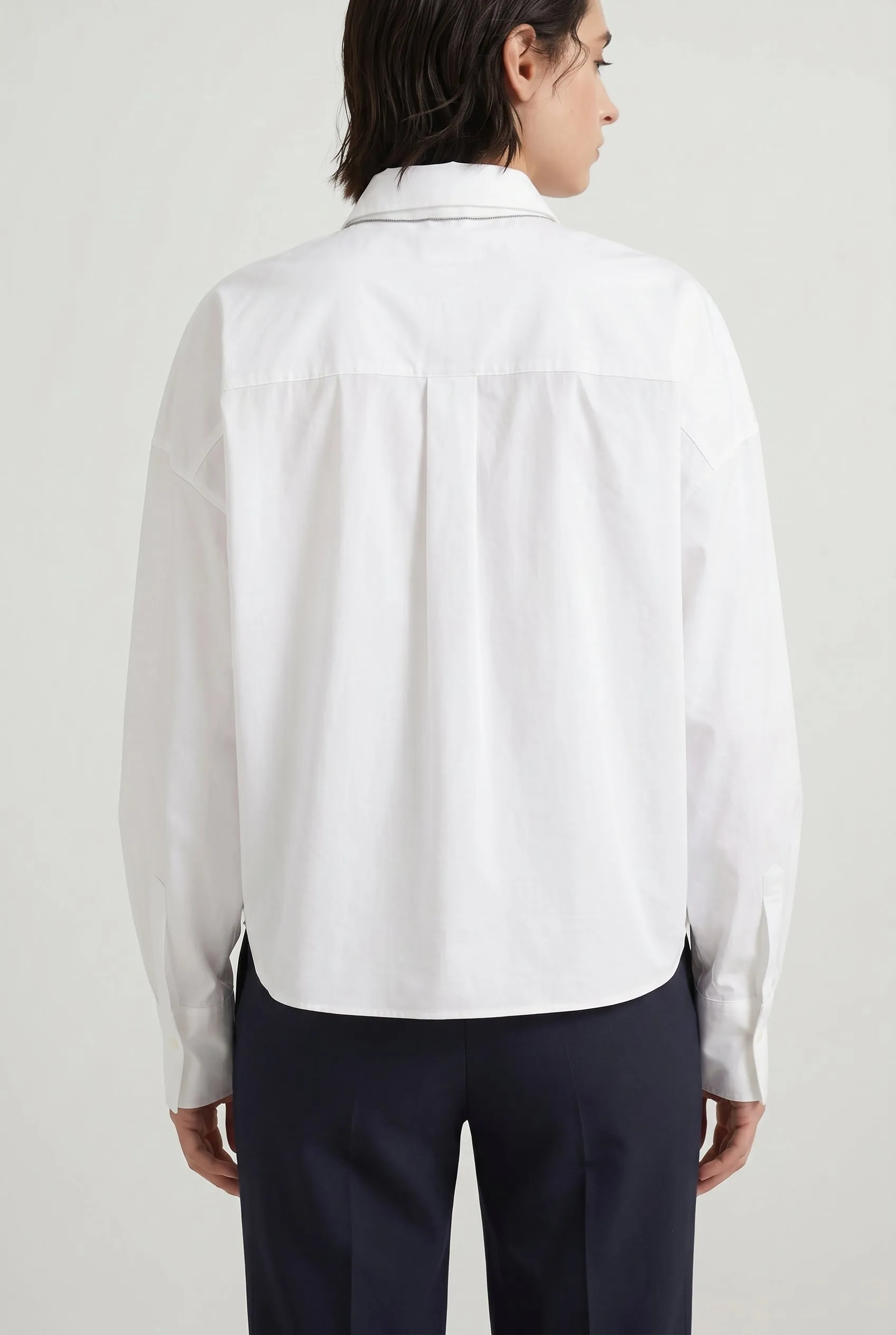 BRUNELLO CUCINELLI WOMEN'S WHITE OVERSIZED COTTON SHIRT sold by Lord & Taylor product image thumbnail 2