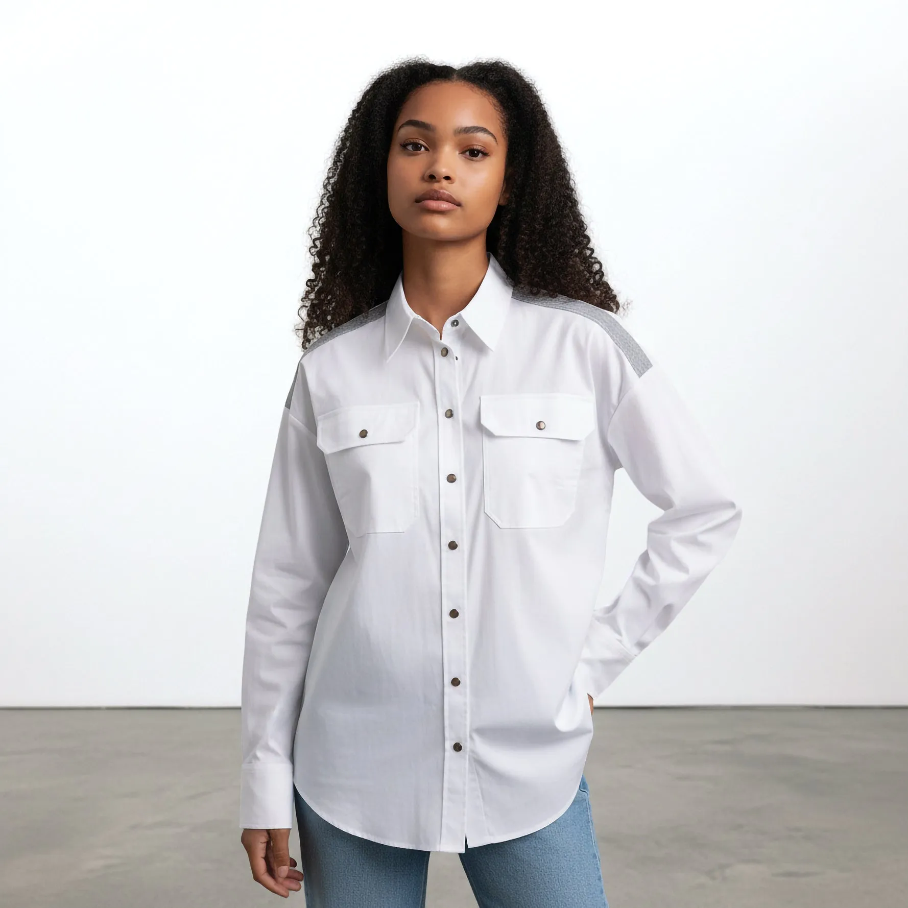 BRUNELLO CUCINELLI WOMEN'S WHITE WESTERN STYLE SHIRT sold by Lord & Taylor