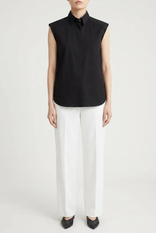 BRUNELLO CUCINELLI WOMEN'S BLACK SLEEVELESS SHIRT made by Brunello Cucinelli