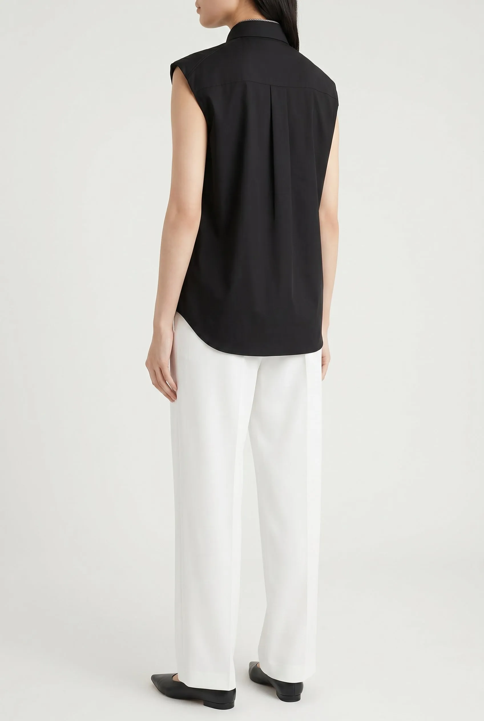 BRUNELLO CUCINELLI WOMEN'S BLACK SLEEVELESS SHIRT sold by Lord & Taylor product image thumbnail 2