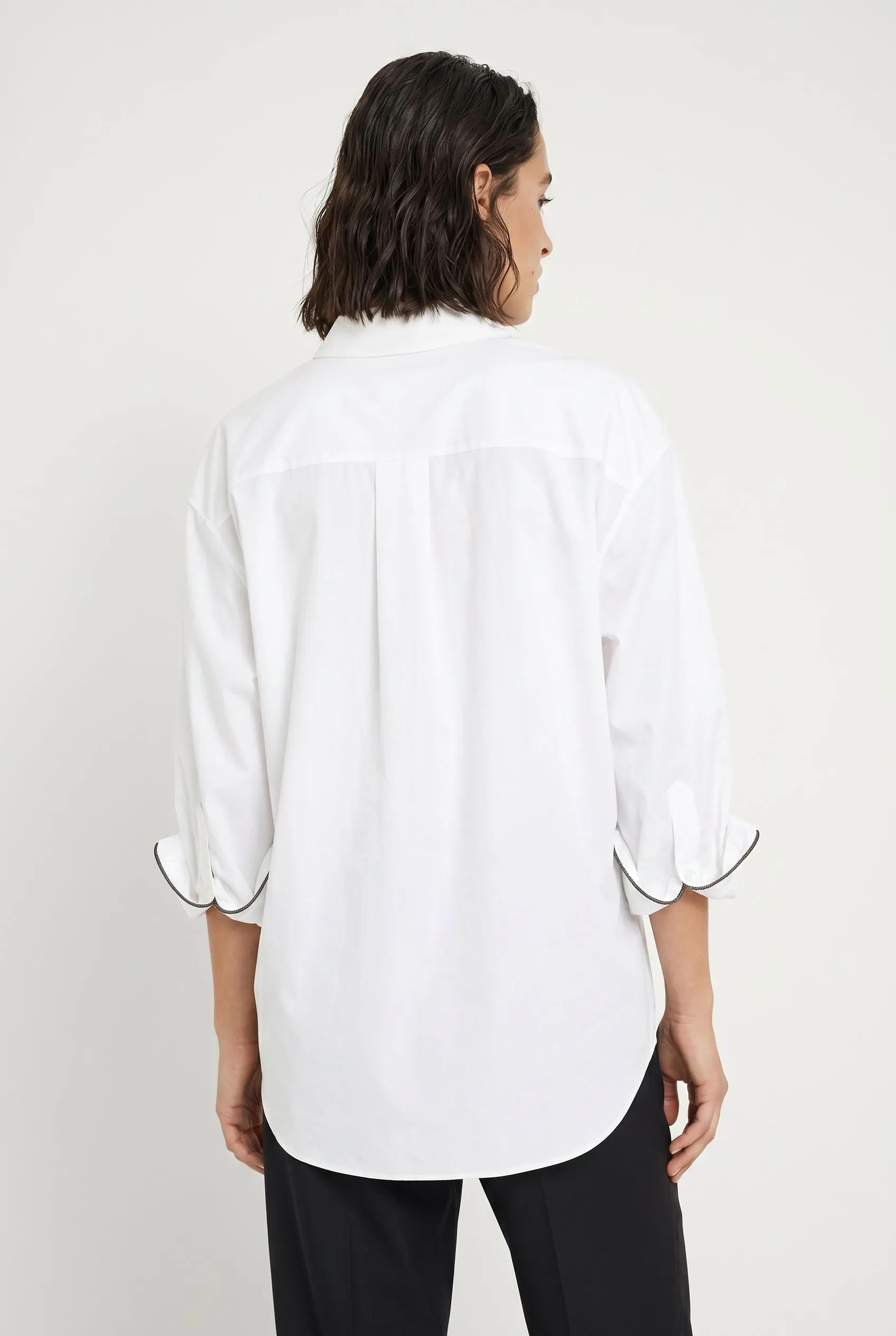 BRUNELLO CUCINELLI WOMEN'S WHITE OVERSIZED COTTON SHIRT sold by Lord & Taylor product image thumbnail 2