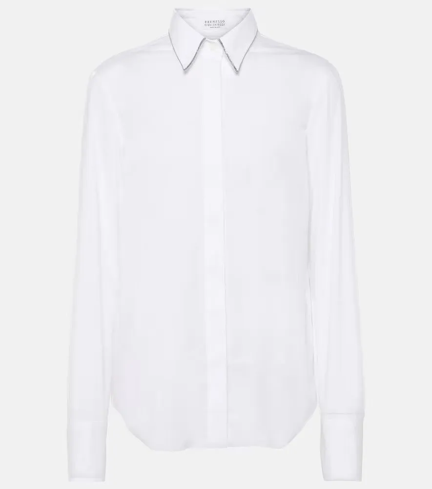 BRUNELLO CUCINELLI WOMEN'S WHITE COTTON BLEND SHIRT sold by Lord & Taylor product image thumbnail 4