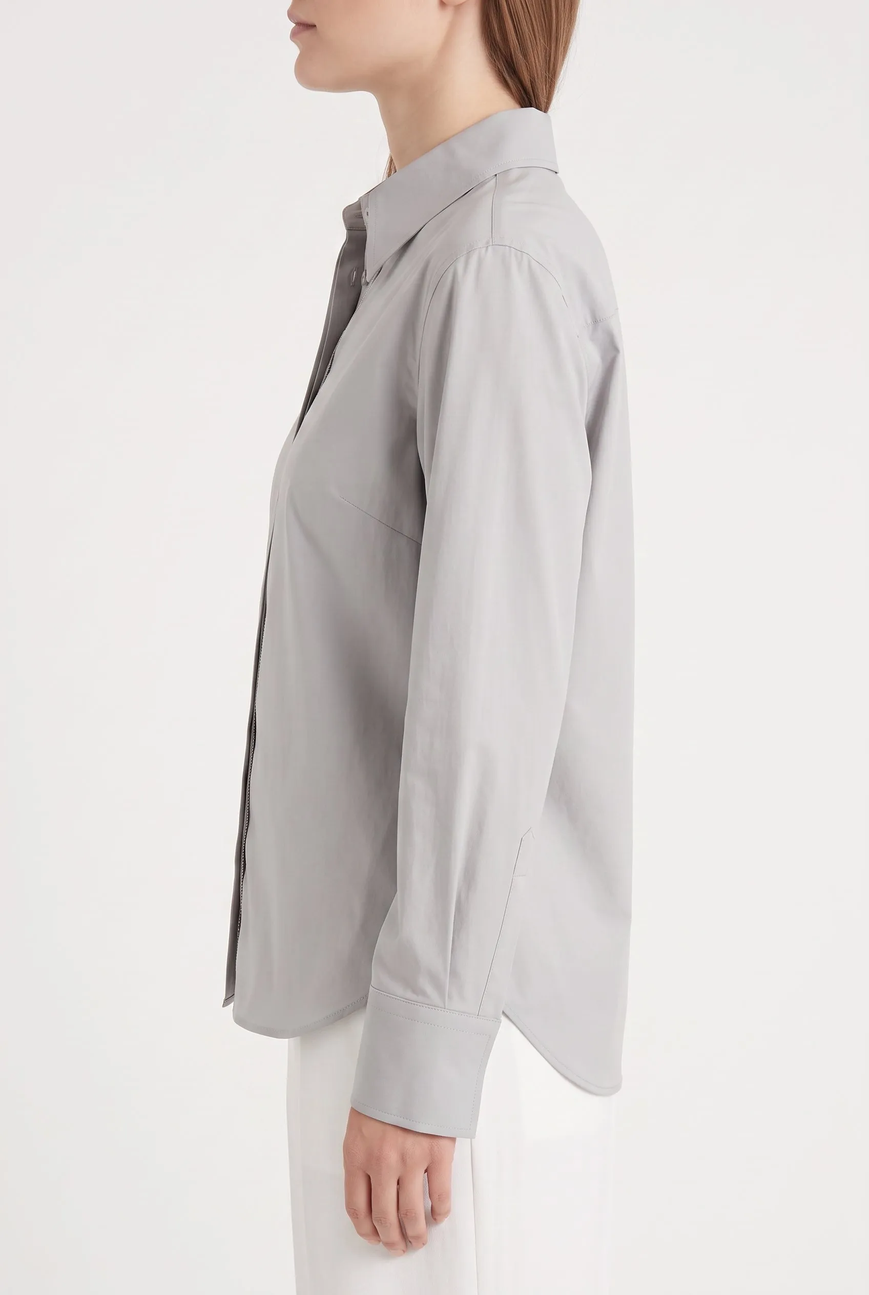 BRUNELLO CUCINELLI WOMEN'S LIGHT GREY CLASSIC SHIRT sold by Lord & Taylor product image thumbnail 4