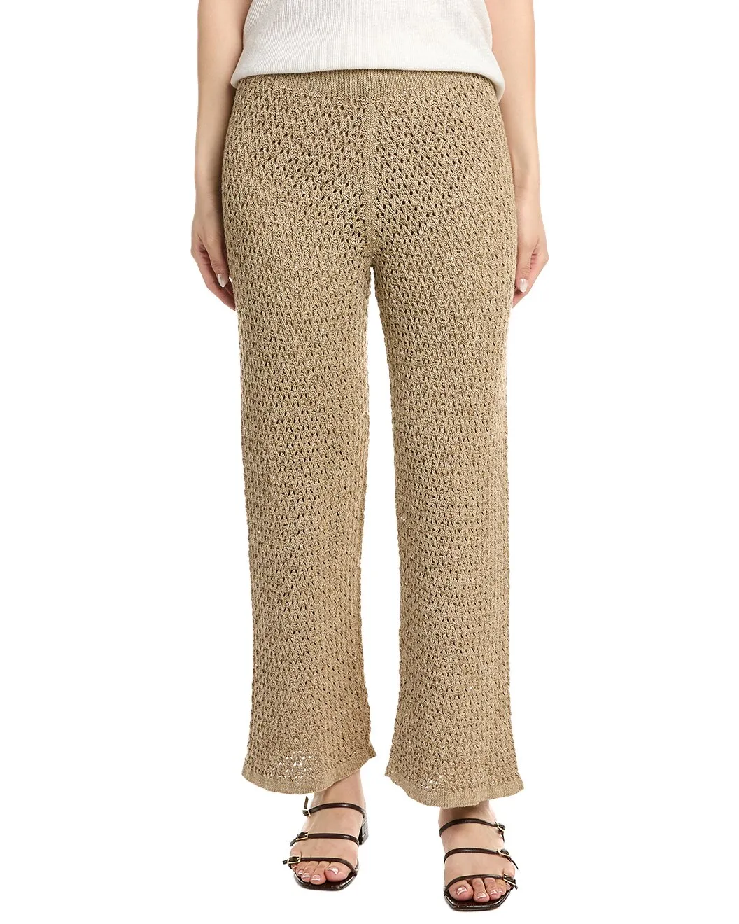 ELEVENTY WOMEN'S SAND KNITTED WIDE-LEG TROUSERS sold by Lord & Taylor