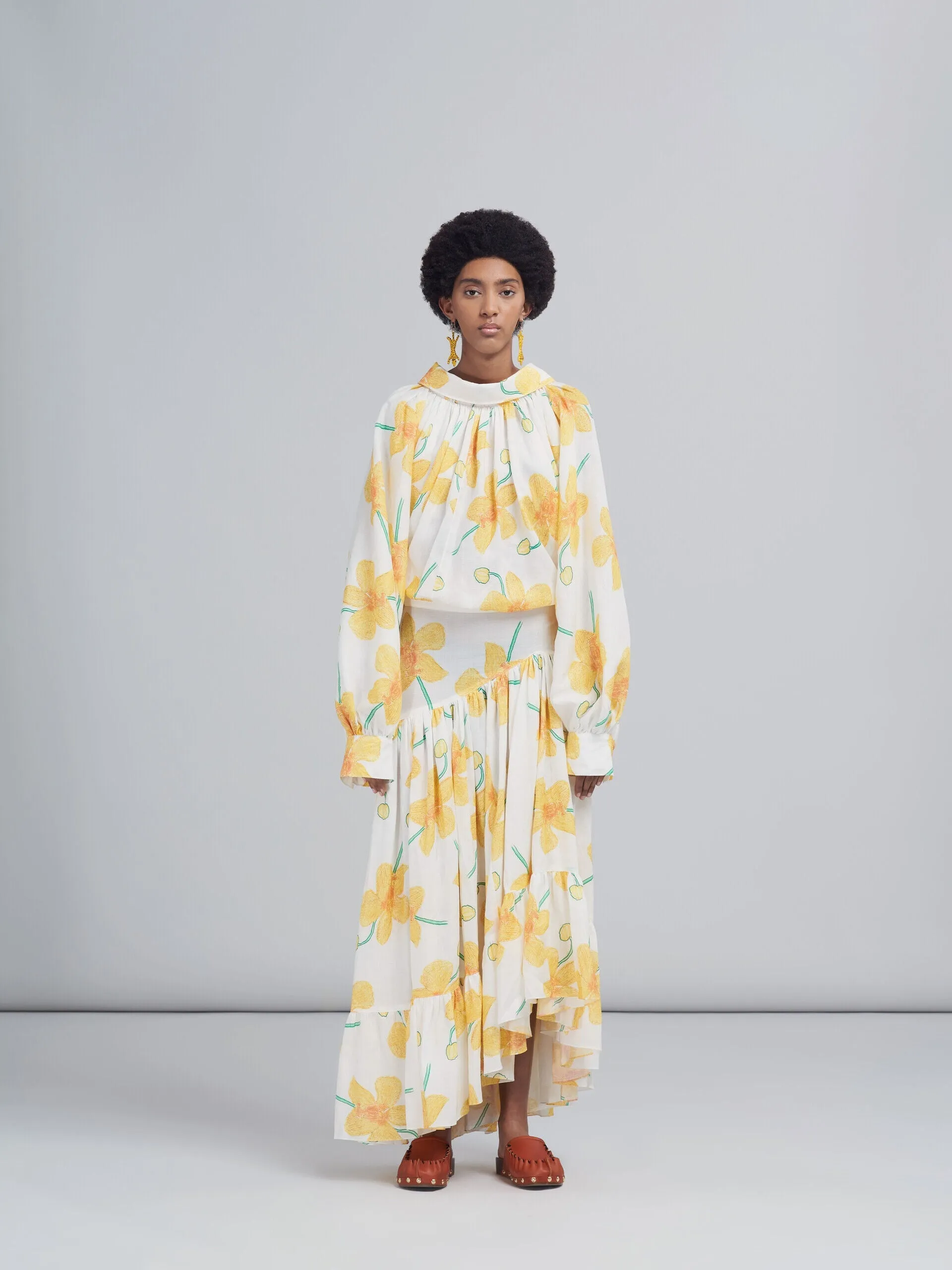 MARNI WOMEN'S FLORAL ASYMMETRIC RUFFLED SKIRT sold by Lord & Taylor product image thumbnail 2