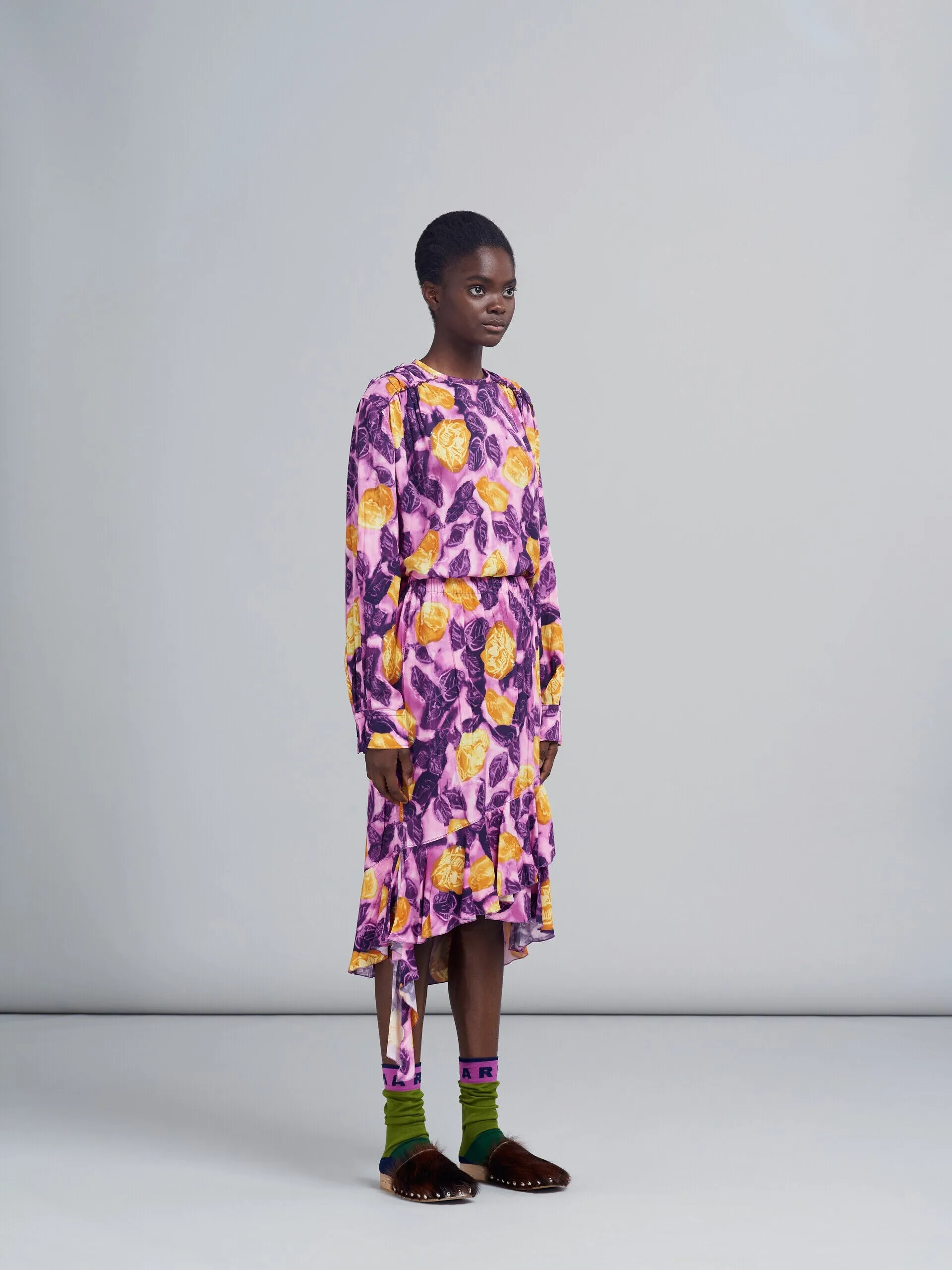MARNI WOMEN'S FLORAL ASYMMETRIC RUFFLED SKIRT sold by Lord & Taylor product image thumbnail 2