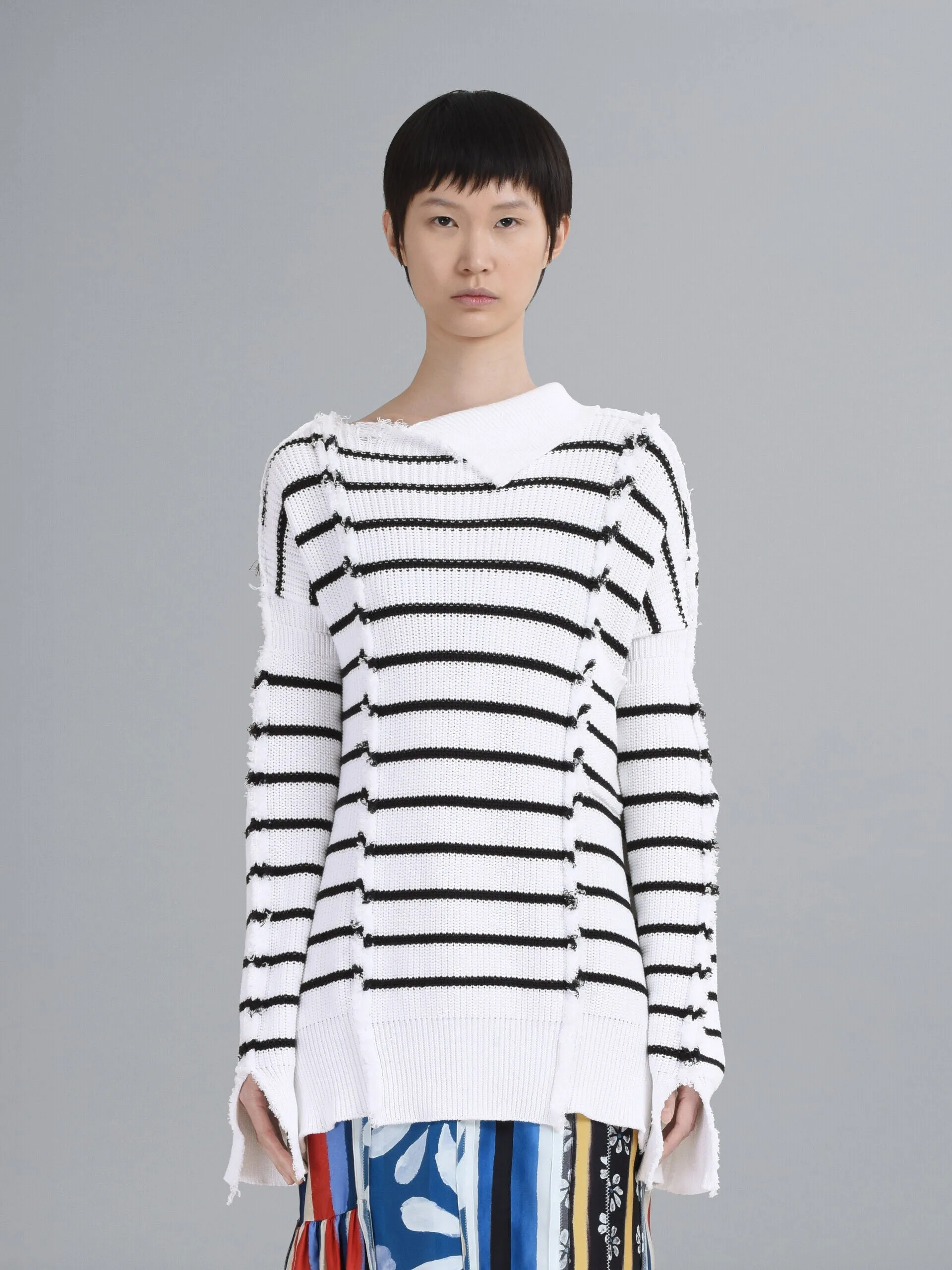 MARNI WOMEN'S WHITE BLACK STRIPED SWEATER sold by Lord & Taylor product image thumbnail 4