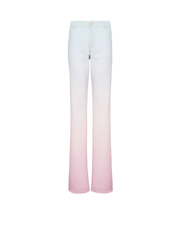 BALMAIN WOMEN'S BLUE TO PINK GRADIENT LOOSE JEANS made by Balmain