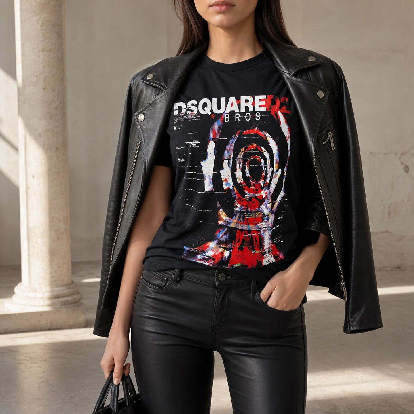 Dsquared2 Graphic T-Shirt, Black Cotton with Logo sold by Lord & Taylor product image thumbnail 2