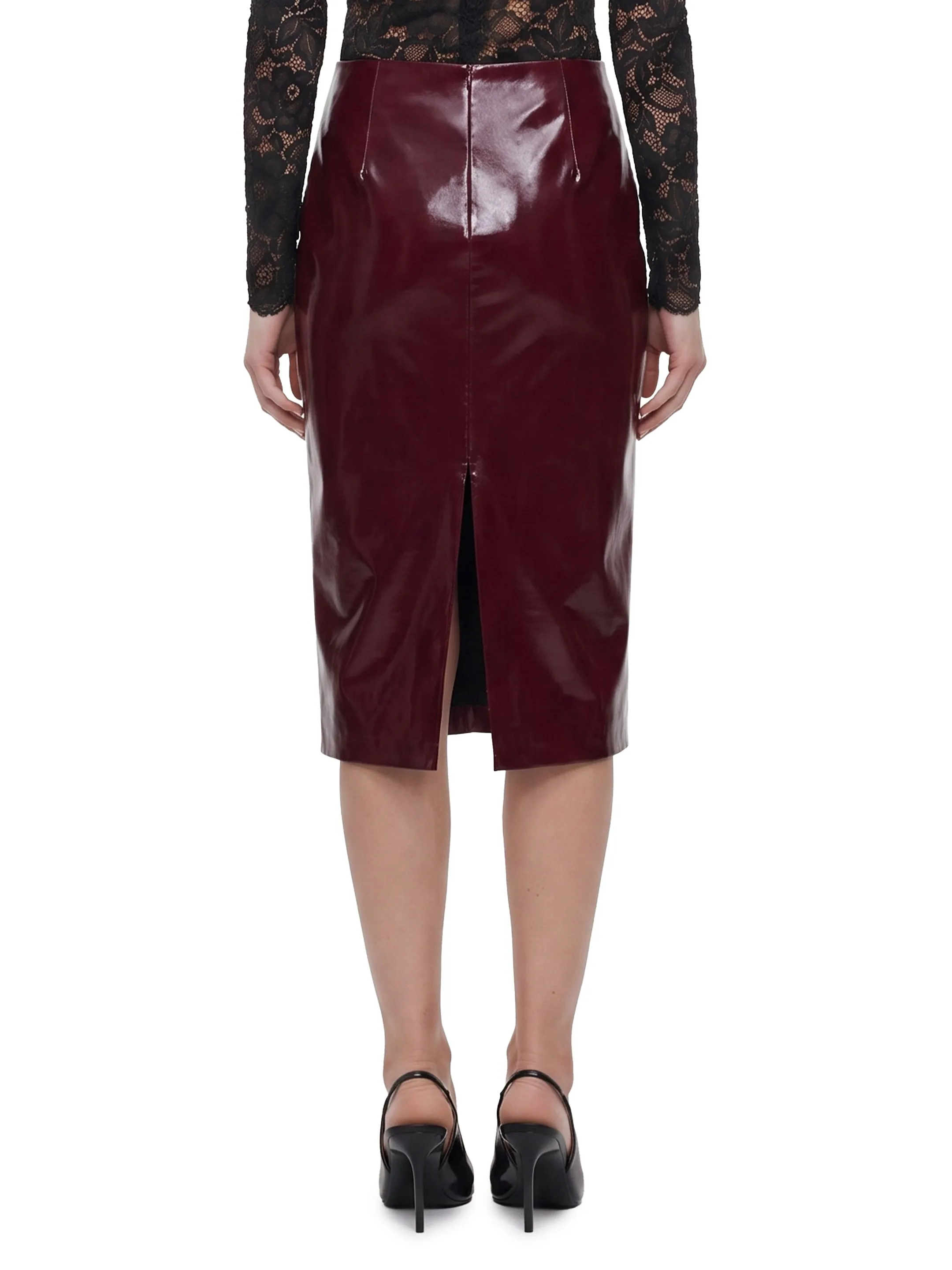 Purple faux leather skirt sold by Lord & Taylor product image thumbnail 3