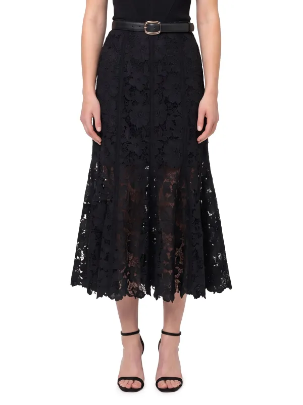 Black lace midi skirt made by Self-Portrait